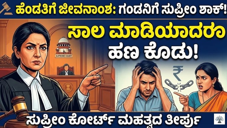 ಹೆಂಡತಿಗೆ ಜೀವನಾಂಶ ನೀಡಲು ಹಣವಿಲ್ಲ ಎಂದ ಗಂಡನಿಗೆ ಸುಪ್ರೀಂ ಕೋರ್ಟ್ ತರಾಟೆ; “ಸಾಲ ಮಾಡಿಯಾದರೂ ಹಣ ಕೊಡು” ಎಂದು ಕೋರ್ಟ್ ಖಡಕ್ ಆದೇಶ! Supreme Court reprimands husband for not having money to pay alimony to wife; "Give money even if you take out a loan," orders court