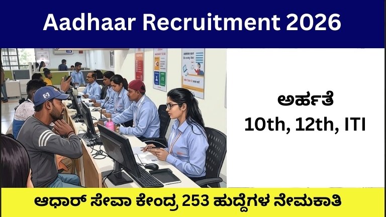 Aadhaar Recruitment 2026: ಆಧಾರ್ ಸೇವಾ ಕೇಂದ್ರ ನೇಮಕಾತಿ.!