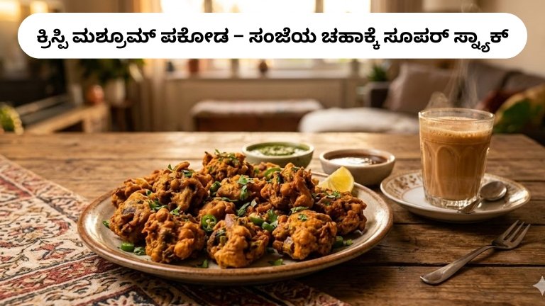 Crispy Mushroom Pakoda – A super snack for evening tea! ಕ್ರಿಸ್ಪಿ ಮಶ್ರೂಮ್ ಪಕೋಡ – ಸಂಜೆಯ ಚಹಾಕ್ಕೆ ಸೂಪರ್ ಸ್ನ್ಯಾಕ್